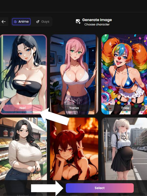 Step 1 Select a Character